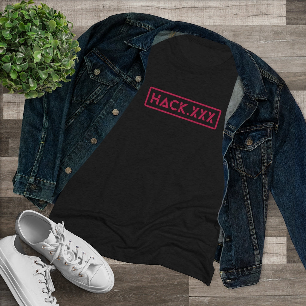 HACK.XXX (Women's Tee, Black+Pink)