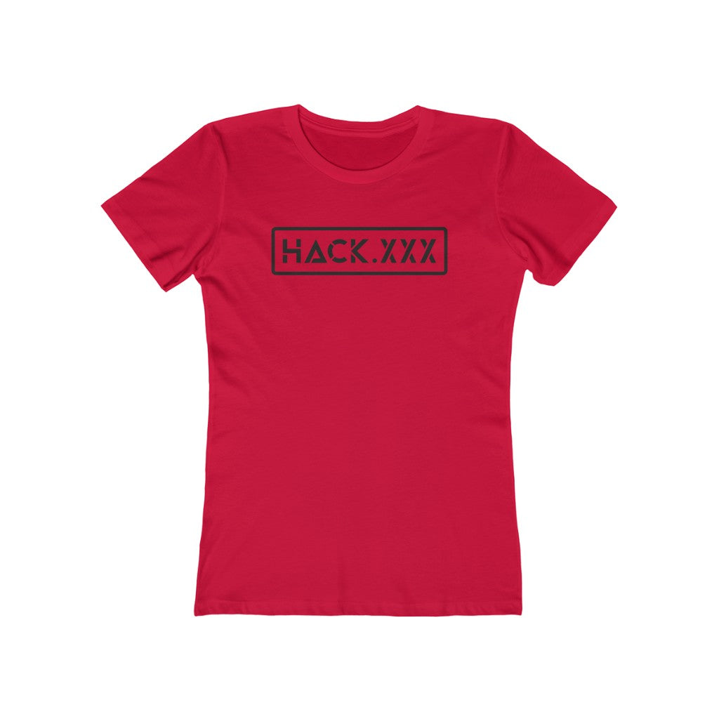 HACK.XXX (Women's Tee - Black Text)