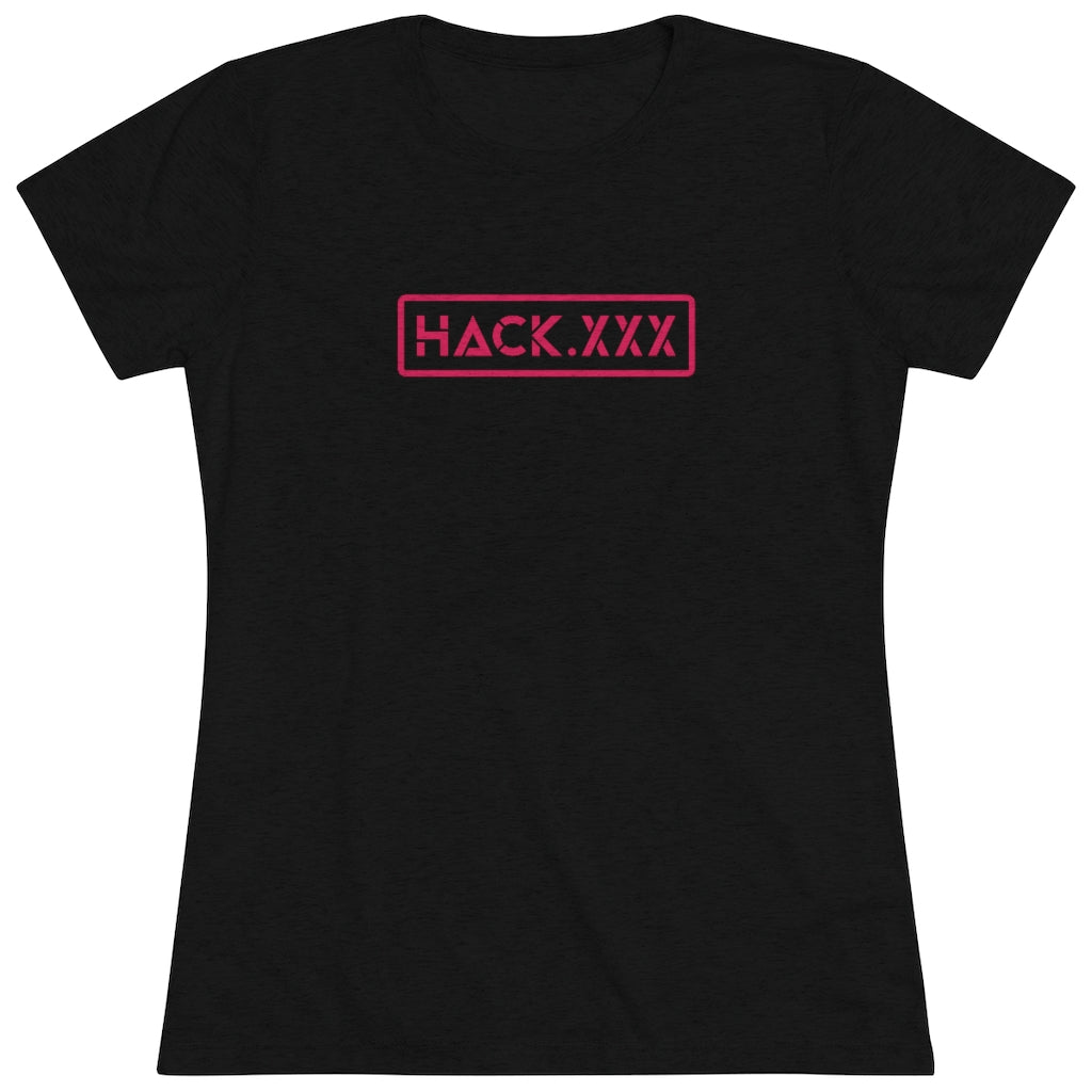 HACK.XXX (Women's Tee, Black+Pink)