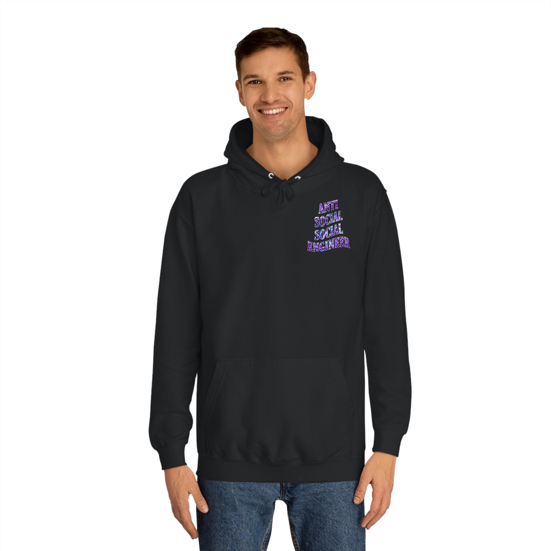 Antisocial Social Engineer Unisex College Hoodie