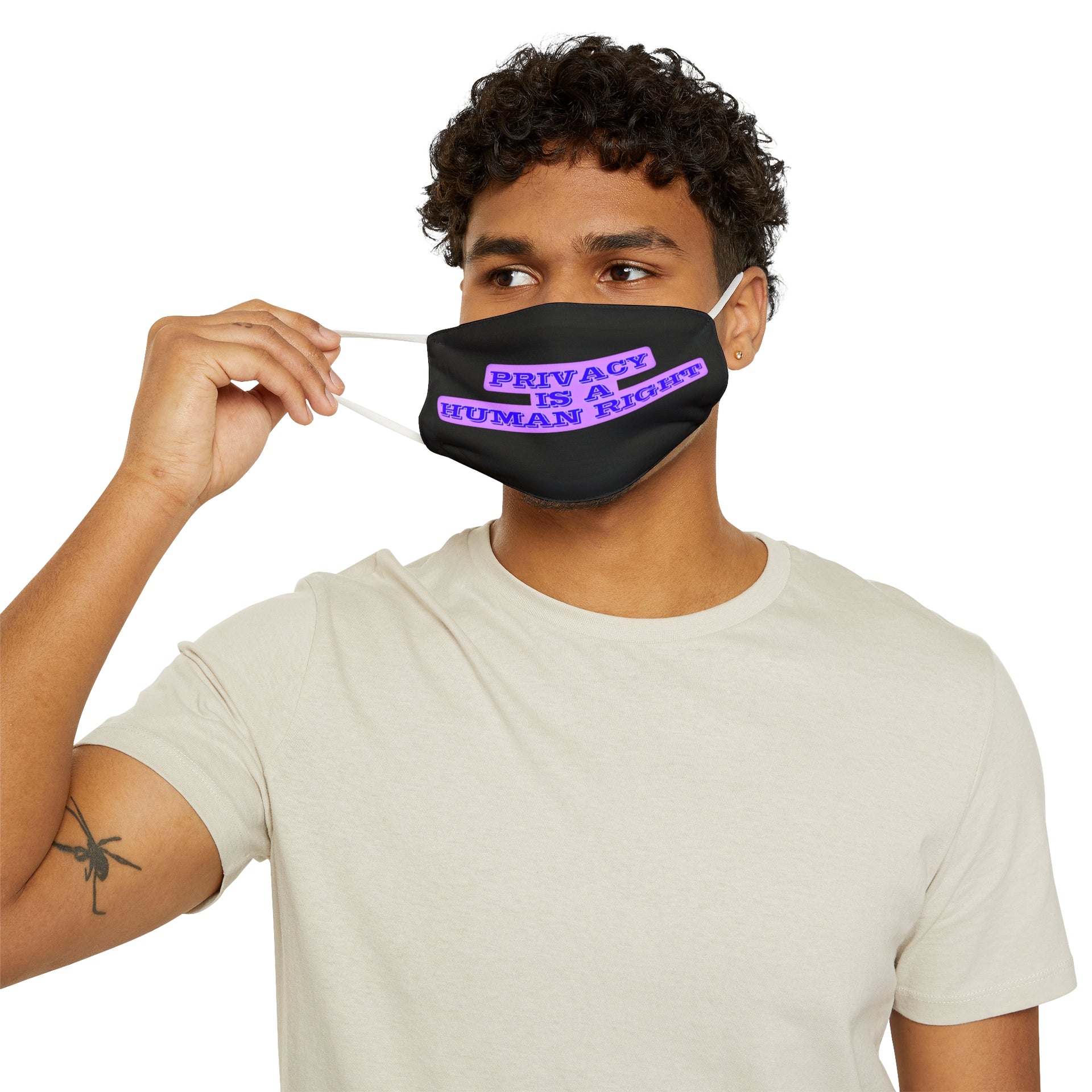 Privacy is a human right Snug-Fit Polyester Face Mask