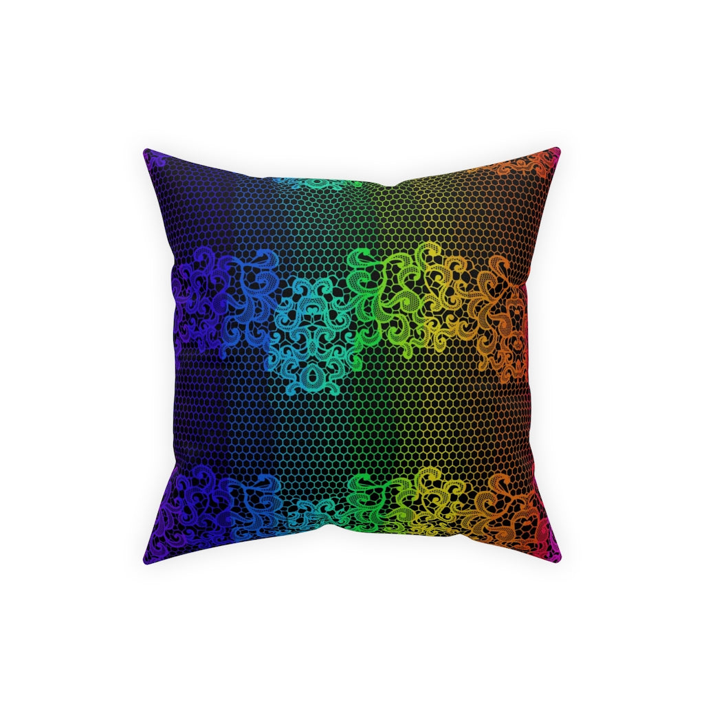 Lacy rainbow Broadcloth Pillow