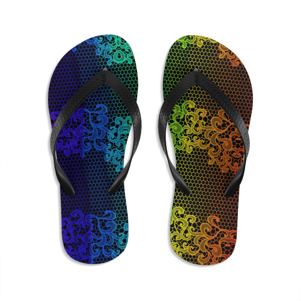 Rainbow Lace Unisex Flip-Flops