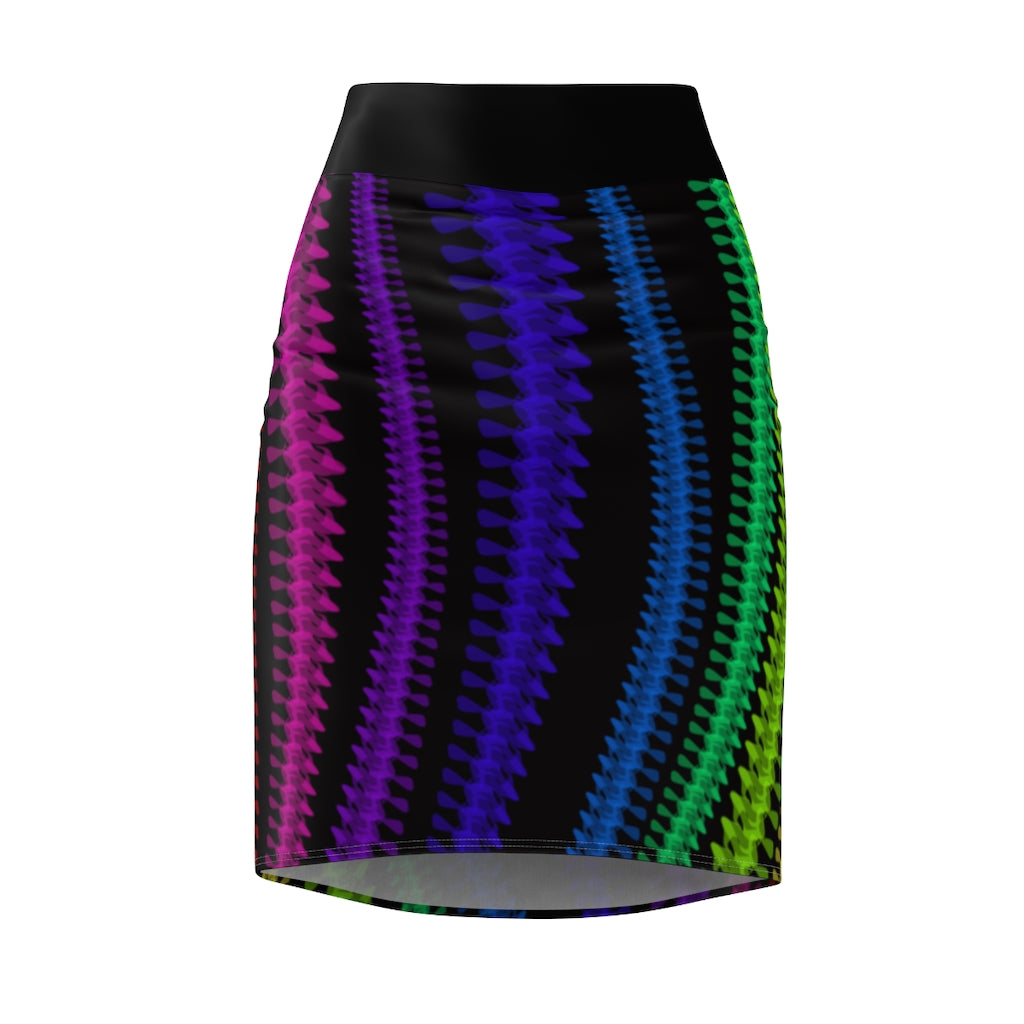 Rainbow spine Pencil Skirt