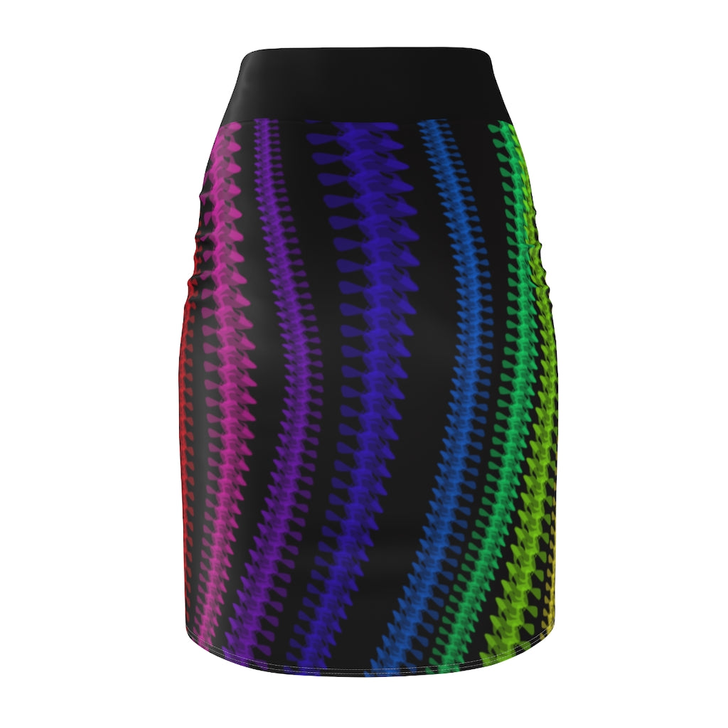 Rainbow spine Pencil Skirt